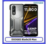 DOOGEE Blade20 Max Telefono robusto 36 GB (12 GB + 24 GB) RAM 1 TB ROM Display da 6,6 '' Batteria da 11800 mAh Telecamera AI da 64 MP Smartphone Android 15