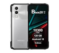 DOOGEE Blade20 Rugged Smartphone Android 15, 10300mAh, 20GB RAM + 128GB ROM, Display 6.6" HD+ IPS 90Hz, 16MP AI Camera, Octa-Core, Triple Slot, NFC, Telefono Indistruttibile Unlock, 2025, Argento
