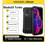 DOOGEE Blade20 Turbo 5G Telefono robusto Android 15 Gemini Al Smartphone 6.6 ''HD + 8 + 24GB 256GB AI Doppia fotocamera 10300mAh Batteria NFC