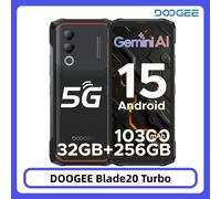 DOOGEE blage20 Turbo 5G Telefono interraggiato Android 15 Gemini Al Smartphone 'HD + 32GB 256GB AI Doppia fotocamera Batteria mAh NFC