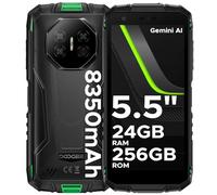 DOOGEE Fire 3 Ultra Rugged Smartphone, 8350mAh Android 15, Unisoc T7200 Octa Core, 5.5" IPS HD+ Display, 24GB+256GB, 16MP+20MP, Octa Core, Widevine L1/Fingerprint ID/Face Unlock/NFC- Verde