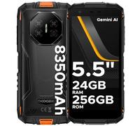 DOOGEE Fire 3 Ultra Rugged Smartphone, 8350mAh Android 15, Unisoc T7200 Octa Core, 5.5" IPS HD+ Display, 24GB+256GB, 16MP+20MP, Octa Core, Widevine L1/Fingerprint ID/Face Unlock/NFC- Arancia