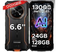 DOOGEE Fire 5 Pro - Smartphone robusto con Gemini AI, schermo da 6.6", batteria da 13000mAh, Android 15, 20GB di RAM (4+16), 128GB di memoria, Helio G81, NFC
