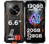 DOOGEE Fire 5 Pro Rugged Smartphone, 20GB+128GB 13000mAh Android 15 Telefono Indistruttibile, Mediatek Helio G81 Octa-core, 6.6" 90Hz Display, 13MP+8MP, NFC/Triple Card Slot/Face ID/GPS/IP68/IP69K