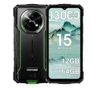 DOOGEE Fire 5 Rugged Smartphone, Batteria 13000mAh 10W 4G Android 15 Telefono Indistruttibile,6.6''HD+90Hz, 13MP+8MP AI Fotocamere Cellulare Antiurto, 12GB+64GB/2TB, IP68/NFC/OTG/3 slot (Verde)