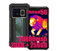 DOOGEE Fire 6 Max Termocamera 5G Cellulari, 20GB + 256GB, 20800mAh/33W, Rugged Smartphone, 50MP AI + 20MP (Vision Nocturne) + 16MP Telefono, 6,72 pollici FHD+ LED LIGHT/Fingerprint/NFC Verde