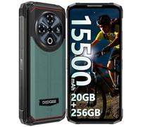 DOOGEE Fire 6 Power Rugged Smartphone - 15500mAh, 20GB+256GB Telefono Indistruttibile, 6.56'' Cellulare Antiurto, 50MP Camera, 4G Triple SIM Android 14 telefoni, IP68/69K/NFC/120LM Doppio LED Torcia