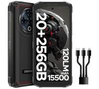 DOOGEE Fire 6 Power Rugged Smartphone Android 14, 20GB+256GB,15500mAh/18W Fast OTG, 6.56" HD+ 90Hz Schermo,50MP Main+8MP Camera Smartphone Rugged, 4G Dual SIM/Octa Core//NFC/Face ID/GPS, Nero