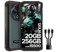 DOOGEE Fire 6 Power Rugged Smartphone Android 14, 20GB RAM + 256GB ROM Telefono Indistruttibile, 15500mAh Batteria, 120LM Torcia, 6.56" Display Smartphone Rugged, 18W OTG, NFC/Face ID/IP68/50MP/GPS