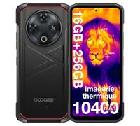 DOOGEE Fire 6 Rugged Smartphone con Termografia, 16GB RAM+256GB ROM/SD-2TB,Android 14, 6.56" HD+ IPS, Fotocamera 50MP+8MP Telefono Indistruttibile 10400mAh Batteria, GPS/NFC/OTG/Face ID