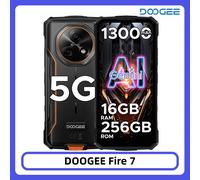 DOOGEE Fire 7 5G Telefono Robusto 13000mAh Batteria Android 15 6.6 ''Schermo 64MP Fotocamera Dimensity 6300 Versione Globale Smartphone NFC