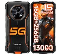 DOOGEE Fire 7 Android 15 Rugged Smartphone 5G, 13000mAh, 16GB+256GB/2TB Telefono Indistruttibile, 64MP Camera, MTK6300, 6.6" IPS Display, Dual 5G SIM 3 Schede Cellulare Antiurto, IP68/NFC/Fingerprint