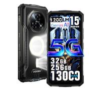 DOOGEE Fire 7 Pro 5G Rugged Smartphone,1200LM Luce Campeggio,Intercom via App,32GB+256GB/2TB,13000mAh 33W Android 15 Telefono Indistruttibile,6.6''HD+90Hz,64 MP AI Fotocamera,NFC/3 Slot (Grigio)