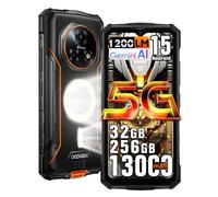 DOOGEE Fire 7 Pro 5G Rugged Smartphone,1200LM Luce Campeggio,Intercom via App,32GB+256GB/2TB,13000mAh 33W Android 15 Telefono Indistruttibile,6.6''HD+90Hz,64 MP AI Fotocamera,NFC/3 Slot (Arancione)