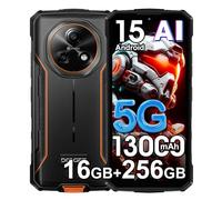 DOOGEE Fire 7 Rugged Smartphone,16GB+256GB/2TB,Batteria 13000mAh 18W 5G Android 15 Telefono Indistruttibile,6.6''HD+90Hz,64MP+16MP AI Fotocamere Cellulare Antiurto, IP68/NFC/OTG/3 slot (Arancione)