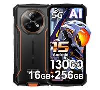 DOOGEE Fire 7 Rugged Smartphone,16GB+256GB/2TB,Batteria 13000mAh 18W 5G Android 15 Telefono Indistruttibile,6.6''HD+90Hz,64MP+16MP AI Fotocamere Cellulare Antiurto, IP68/NFC/OTG/3 slot (Arancione)