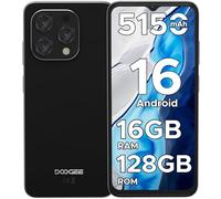 DOOGEE N55 Android 16 Smartphone, 16GB+128GB/2TB TF, 90Hz 6.56" HD+Display Telefono, UNISOC T7200, 13MP+8MP Camera Cellulare, 5150mAh Batteries Telefoni, 4G Dual SIM/Widevine L1/Face Unlock, Nero