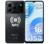 DOOGEE Note 56 Plus Android 16 Smartphone, 48GB+256GB/TF 2TB Telefono Cellulare, 50MP+8MP, 6150mAh Cellulari, 6.56" 90Hz Octa-Core Telefoni, Fingerprint/Face ID/4G Dual SIM/Widevine L1/NFC - Nero
