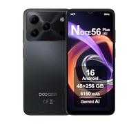 DOOGEE NOTE 56 PLUS Android 16 Telefono, Design Elegante e Lineare, 48GB+256GB, 6.56" IPS 90Hz, 4G Smartphone Cellulare, Fotocamera 50MP AI, Batteria 6150mAh, Dual SIM, Widevine L1, GPS NFC Nero