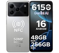 DOOGEE Note 56 Plus Smartphone Android 16, 48GB+256GB/TF 2TB Cellulari, 50MP+8MP, 6150mAh Telefono Cellulare, 6.56" 90Hz Octa-Core Telefoni, Fingerprint/Face ID/4G Dual SIM/Widevine L1/NFC - Argento