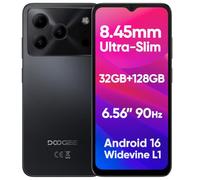 DOOGEE NOTE 56 Pro Android 16 Telefono, Design Elegante e Lineare, 32GB+128GB, 6.56" IPS 90Hz, 4G Smartphone Cellulare, Fotocamera 13MP+8MP, Batteria 6200mAh, Dual SIM, Widevine L1, GPS NFC, Nero