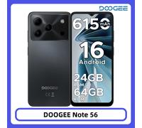 DOOGEE Note 56 Smartphone Android 16 6150mAh Batteria grande 6.56 ''90Hz Display 24GB 64GB 8MP + 5MP Sblocco viso Telefono cellulare