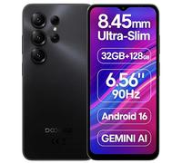 DOOGEE NOTE 56X PRO Smartphone Android 16 Sbloccato, 8,45mm Ultra Sottile e Leggero, 32GB+128GB, 6,56" 90Hz, Telefono 4G, Fotocamera 13MP+8MP, Batteria 6150 mAh, Dual SIM, GEMINI AI NFC, GPS Nero