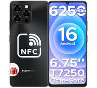DOOGEE Note 58 Smartphone Android 16, 32(8+24) GB+128GB/2TB TF Cellulare, 6.75" HD+ 90Hz Schermo, 6250mAh, 16MP+8MP Telefono Cellulare, 4G Dual SIM/Octa Core/Widevine L1/ NFC/OTG/Face ID/GPS, Nero