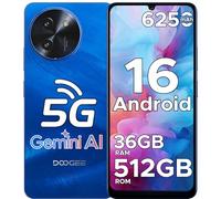 DOOGEE Note 59 Pro+ Smartphone 5G Android 16 Gemini AI, 512GB ROM+36(12+24) GB RAM Telefono Cellulare, 6250mAh 6.75" HD+120Hz Schermo Telefoni 50MP+8MP, Cellulari Face Unlock/Fingerprint/NFC, Blu