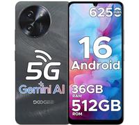 DOOGEE Note 59 Pro+ Smartphone 5G Android 16 Gemini AI, 512GB ROM+36(12+24) GB RAM Telefono Cellulare, 6250mAh 6.75" HD+120Hz Schermo Telefoni 50MP+8MP, Cellulari Face Unlock/Fingerprint/NFC, Nero