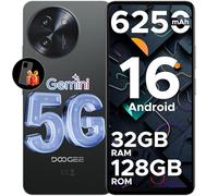 DOOGEE Note 59 Smartphone 5G Android 16 Gemini AI, 32GB+128GB/2TB TF Telefono, 6.75" HD+ 120Hz Cellulare, 6250mAh Batteria Cellulari, Octa-core Telefoni, 16MP+8MP/Widevine L1/NFC/Face ID/GPS/OTG, Nero