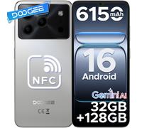 DOOGEE Note56 Pro Smartphone, Display HD+ da 6.56'' a 90Hz, Android 16, 32GB (4+28) RAM + 128GB ROM, Batteria da 6150mAh, Fotocamera 13MP+8MP, Cellulare UNISOC T7225 Gemini AI, Widevine L1 NF