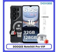 DOOGEE Note56X Pro - Telefono Android 16, schermo da 6.56", batteria da 6150mAh, 32GB di RAM (4+28), 128GB di memoria, supporta Google Pay, Widevine L1