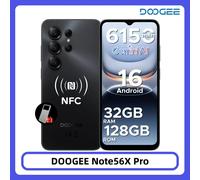 DOOGEE Note56X Pro - Telefono Android 16, schermo da 6.56", batteria da 6150mAh, 32GB di RAM (4+28), 128GB di memoria, supporta Google Pay, Widevine L1