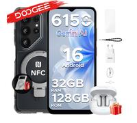 DOOGEE Note56X Pro - Telefono Android 16, schermo da 6.56", batteria da 6150mAh, 32GB di RAM (4+28), 128GB di memoria, supporta Google Pay, Widevine L1