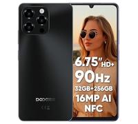 DOOGEE Note58 Pro Smartphone 4G Android 15, 32GB RAM + 256GB ROM, 6250mAh, Display 6.75 Pollici HD+ 90Hz, AI Camera 16MP, Octa-Core, Dual SIM, NFC, Telefono Cellulare Unlock, 2025, Nero