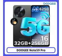 Versione globale DOOGEE Note59 Pro 5G Smartphone Android 15 Telefono cellulare 8 GB RAM 256 GB ROM 6,75 "HD + 6250 mAh Batteria NFC Cellulare