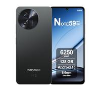 DOOGEE Note59 Smartphone 5G Android 15, 32GB RAM + 128GB ROM, 6250mAh, Display 6.75 Pollici HD+ 120Hz, AI Camera 16MP, Octa-Core, Dual SIM, NFC, Telefono Cellulare Unlock, 2025, Nero