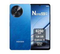 DOOGEE Note59 Smartphone 5G Android 15, 32GB RAM + 128GB ROM, 6250mAh, Display 6.75 Pollici HD+ 120Hz, AI Camera 16MP, Octa-Core, Dual SIM, NFC, Telefono Cellulare Unlock, 2025, Blu