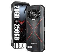 DOOGEE S Cyber 4G Rugged Smartphone, 10800mAh Batteria, 20GB + 256GB, 6.58" FHD+ Smartphone, 50MP AI Fotocamera + 16MP, Android 14 Cellulare Impermeabile, Octa Core, IP68/LED/LOUD Speaker/NFC Rosso