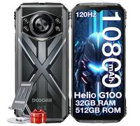 DOOGEE S cyber Pro Rugged Smartphone, 32(12+20)GB+512GB Helio G100, 10800mAh/33W 6,6" FHD+ 120Hz Smartphone Rugged, 50MP+32MP Telefono Indistruttibile, Android 14, IP68/IP69K/Dual SIM/NFC/OTG, Argento