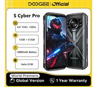 DOOGEE S Cyber Pro Telefono robusto Helio G100 6.6 ''FHD + 120Hz IPS 12GB 512GB 10800mAh Batteria grande 33W Carica NFC Smartphone 12GB 512GB Silver