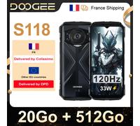 DOOGEE S118 robusto Smartphone 20Go + 512go "10800mAh 33W ricarica rapida 50MP IP68 Telefono dual SIM 4G NFC GPS Argento