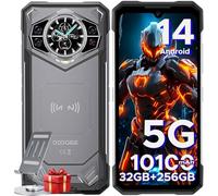 DOOGEE S200 5G Rugged Smartphone 32 GB+256 GB,10100 mAh,1.32"Rear Display, Dimensity 7050 Octa Core,100 MP+20 MP+2 MP,6.72”FHD 120 Hz, Android 14,Fingerprint ID/Face Unlock/NFC/WiFi6/GPS Grigio Scuro