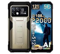 DOOGEE S200 Max 5G Rugged Smartphone,1.3" Posteriore Screen,36GB+512GB/2TB,22000mAh 66W Android 15 Telefono Indistruttibile,6.72''FHD+120Hz,108MP+20MP Visione Notturna,120LM Doppia Torcia,WiFi 6 Oro