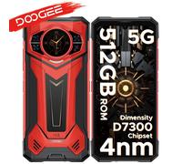 Doogee S200 Plus 5G, smartphone robusto con tecnologia AI, 32 GB (12+20), 512 GB, processore Dimensity 7300, smartphone da gaming, schermo principale da 1,32 pollici.