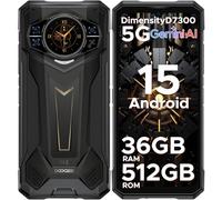 DOOGEE S200 Plus Rugged Smartphone 5G Android 15, 36GB(16+20)+512GB, 6.72”FHD+1.32" AMOLED Rear Display, Dimensity 7300 4nm Telefono Indistruttibile, 11000mAh,100MP+32MP+20MP, Face ID/OTG/NFC