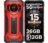 DOOGEE S200 Plus Rugged Smartphone 5G Android 15, 36GB(16+20)+512GB, 6.72”FHD+1.32" AMOLED Rear Display, Dimensity 7300 4nm Telefono Indistruttibile, 11000mAh,100MP+32MP+20MP, Face ID/OTG/NFC