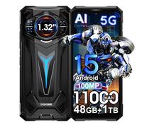 DOOGEE S200 Ultra 5G AI Cellulari (2025), 48GB + 1TB, Dimensity 7400, Batteria 11000mAh/66W, Rugged 5G Smartphone, 100MP AI + 20MP + 32MP Telefono, 6,72 Pollici FHD+ Smartphones (Nero)