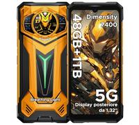 DOOGEE S200 Ultra Rugged Smartphone 5G, 1.3" IPS Rear Display, 48GB+1TB/TF 2TB Telefono Indistruttibile, 120Hz 6.72" 11000mAh/66W, Effetto luce LED/100MP/Fingerprint/Face ID/OTG/NFC Cellulare Antiurto